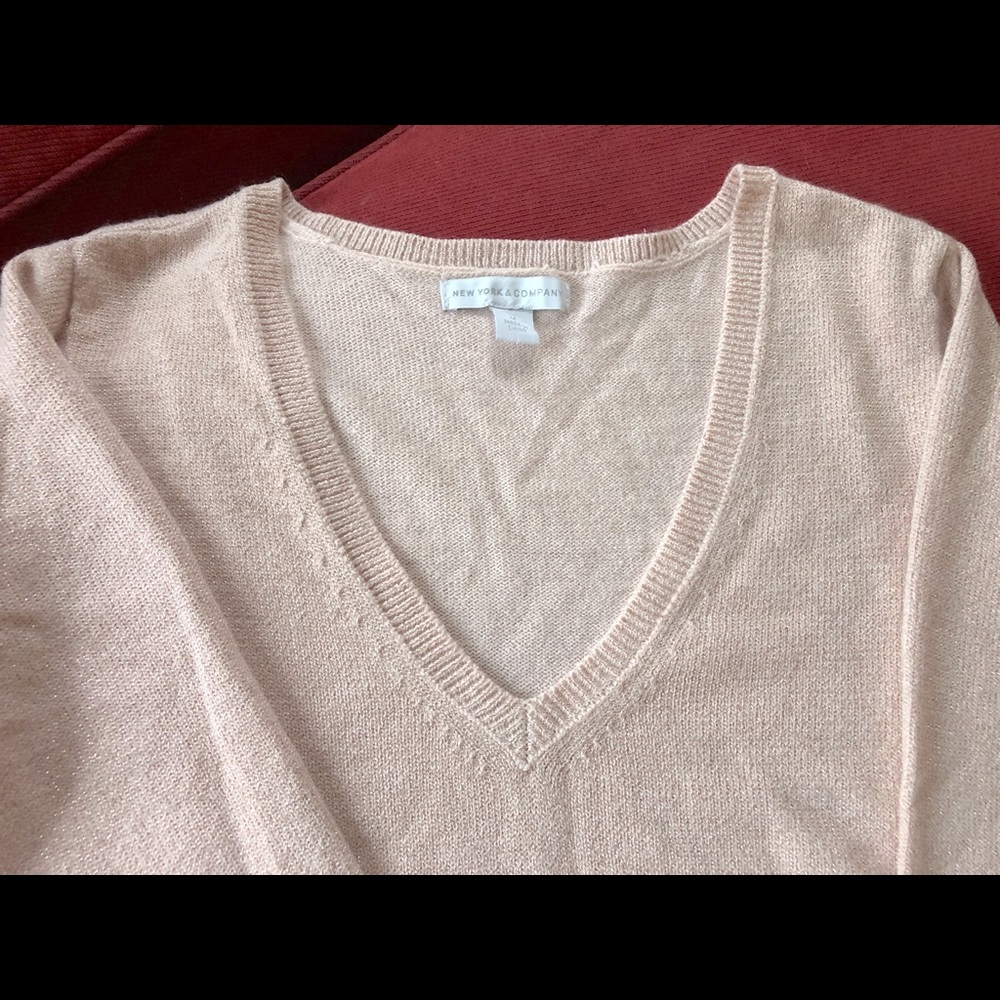 New York and Company, pink glitter sweater size M